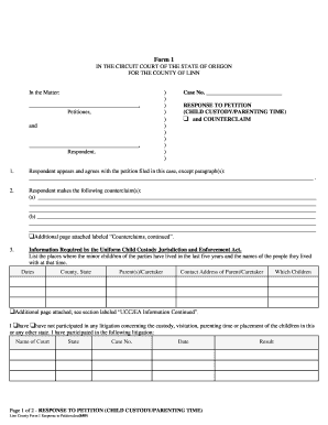 Oregon Child Custody Forms