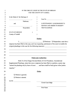 Motion to Amend Example  Form