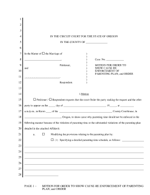  Motion to Enforce Court Order Washington State 1999-2024