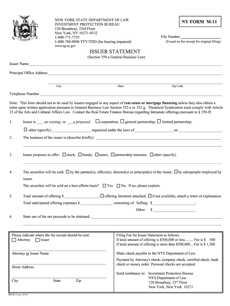  Form M 11 New York Attorney General New York State Oag State Ny 2006