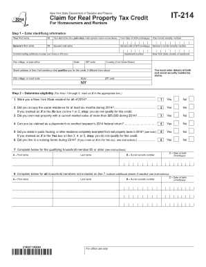Tax Forms 214 and 210