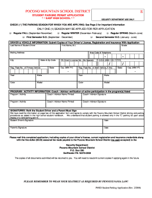 Pmsd Parking Pass  Form