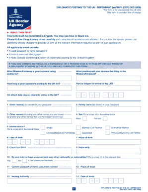 Diplomatic Posting to Uk Vafdip1 Dec Form