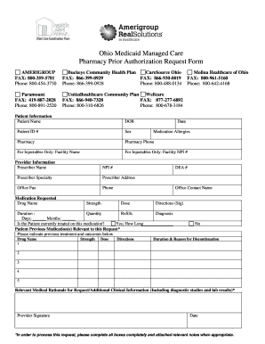 Amerigroup Prior Authorization Form PDF
