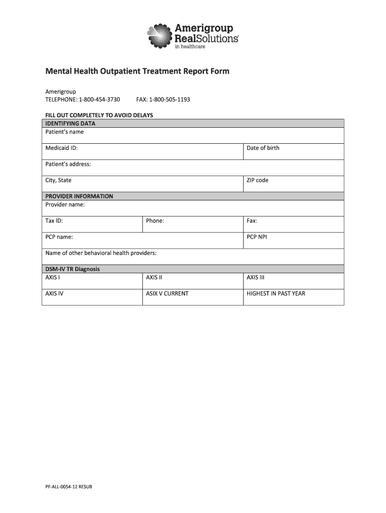 Treatment Report  Form