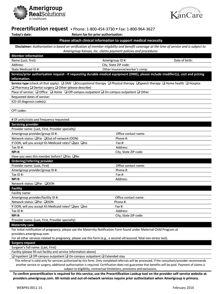  Precertification Template Form 2012