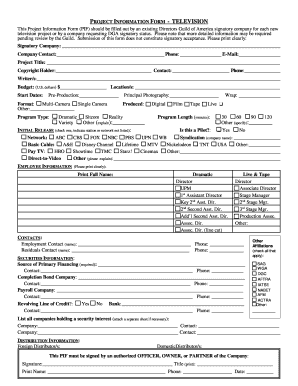 Dga Project Information Form