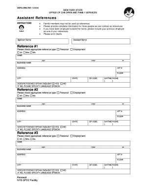 Ocfs Ldss 7037 Applicant Form