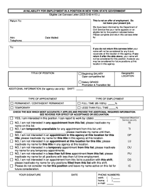 Canvass Letter Example  Form