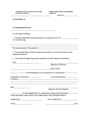 Form 101 Short Form Applicationorder