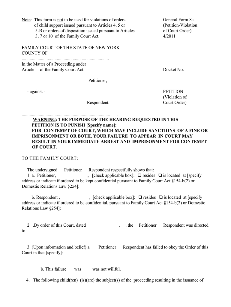  Form 8a Court 2011-2024