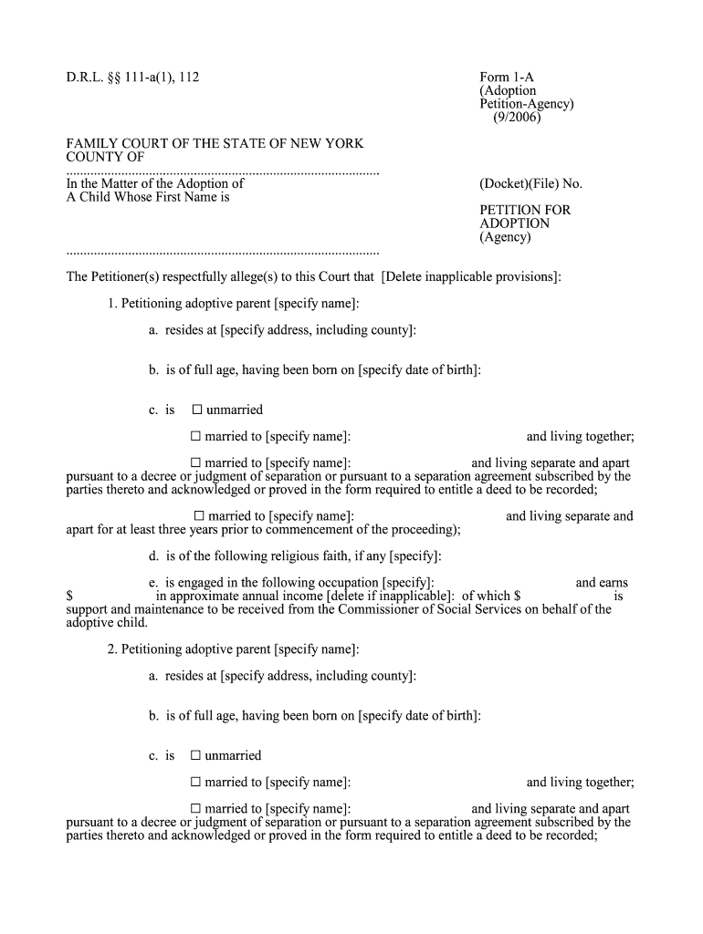  Ny Form Petition Adoption 2006-2024