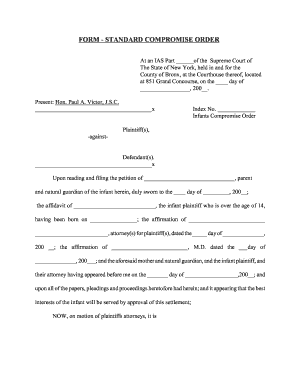 Infant Compromise Order  Form