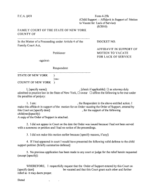 New York State Child Support Petition Fillable PDF Form