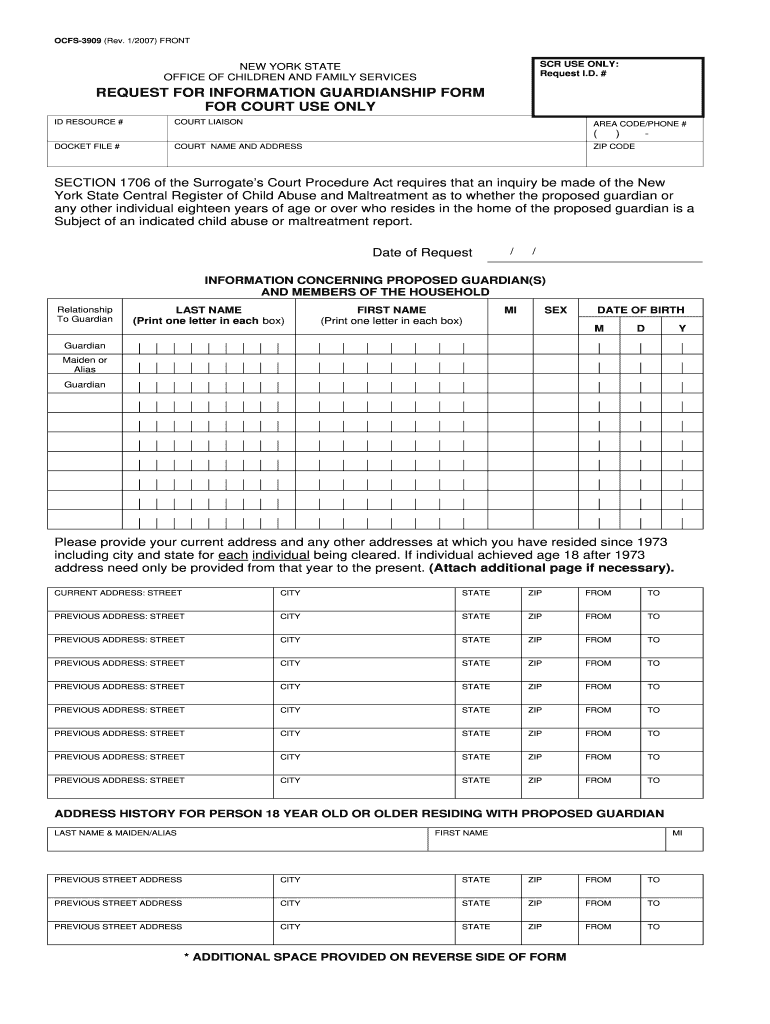  Ocfs 3909 Form 2009