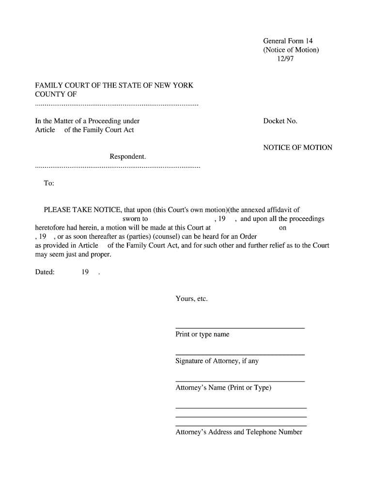  Blank Court Motion Forms 1997-2023