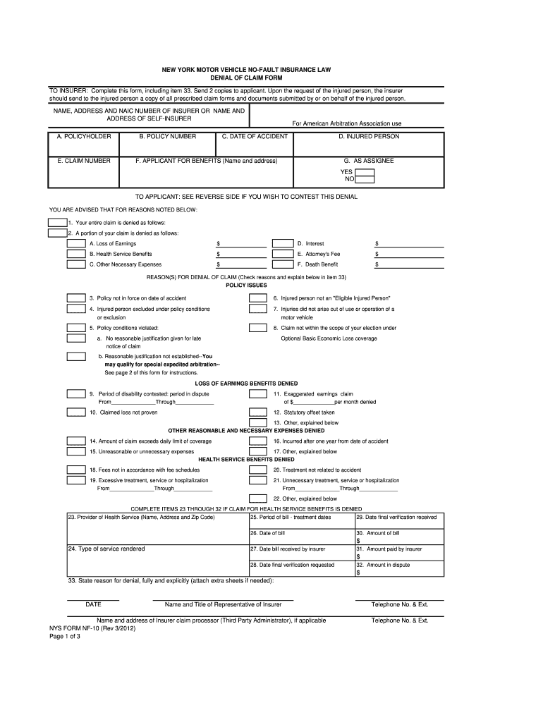  Nf 10 Form 2013