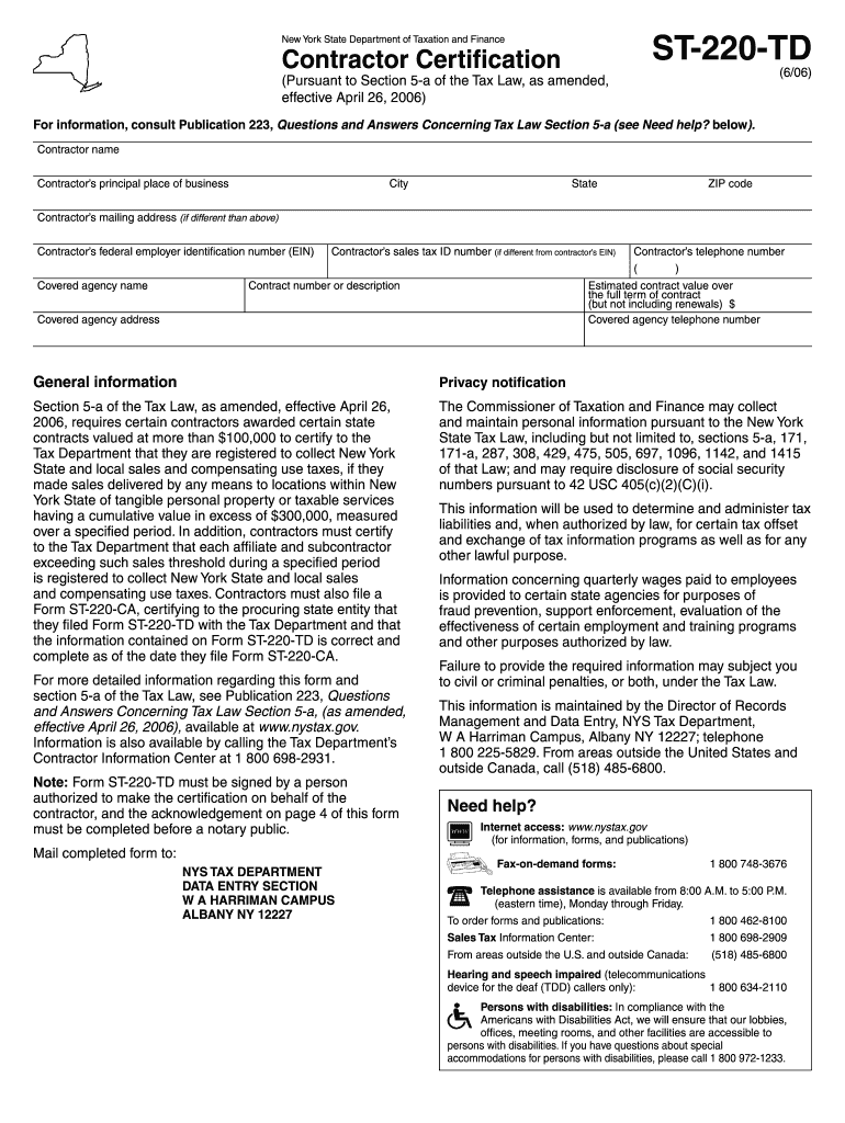  Nys Certificate of Contractor to the Fillable Form 2015