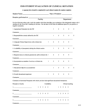 Emt Clinical Form