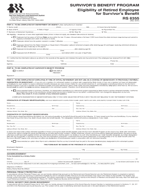  Nys Retirement Form Rs 6355 2007