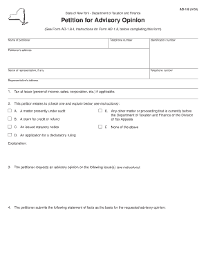 Form AD 1 8 the New York State Department of Taxation and Tax Ny