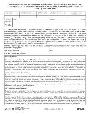 A 9C 10 12 NY WCB Workers&#39; Compensation Board Wcb Ny  Form