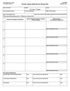 Case Management Service Plan Template  Form