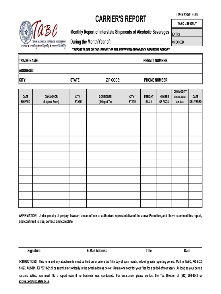  FORM C 236  Tabc 2011