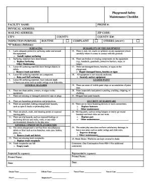 Playground Safety Maintenance Checklist Texas Department of Dshs State Tx  Form
