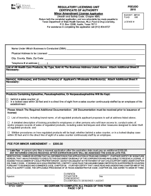 Tanning Salon License Texas  Form