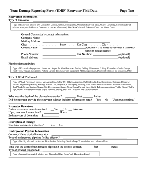 Texas Damage Reporting Form