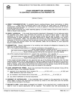 Loan Assumption Addendum  Form