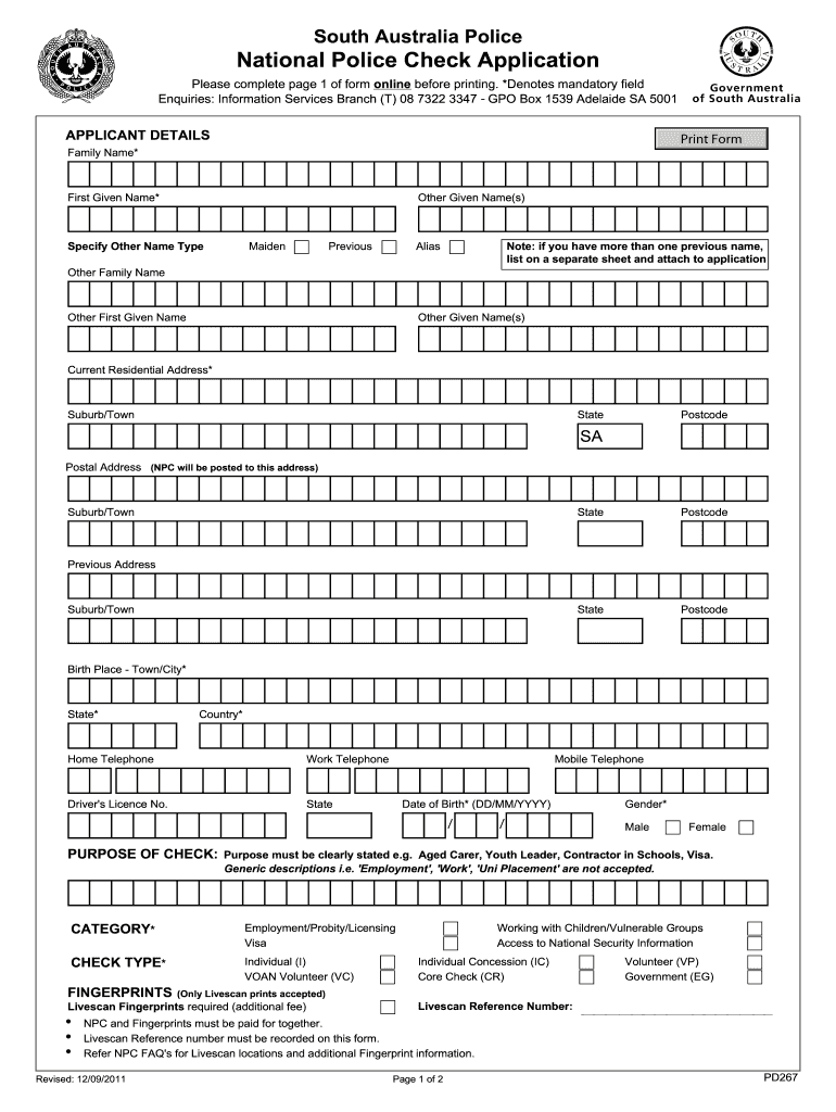  Australia South National Check 2011