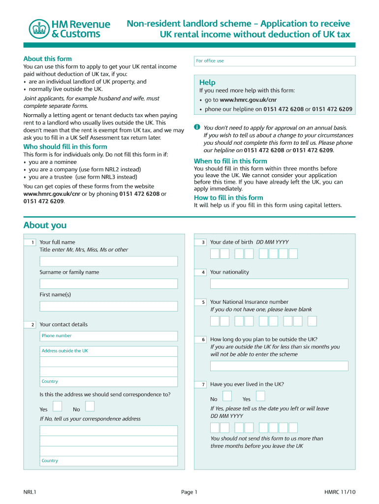 Nrl1 Form Print