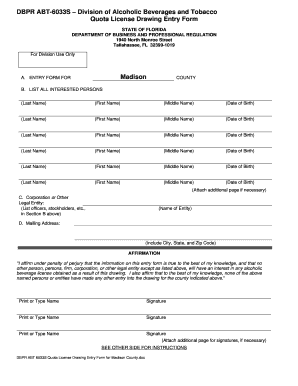 Dbpr Form 6033