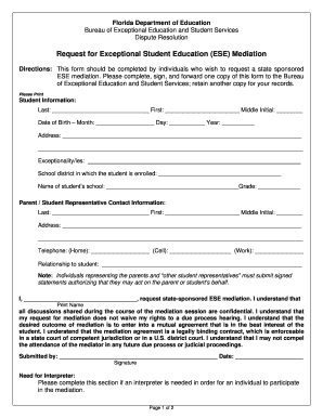 Florida Iep Sample  Form