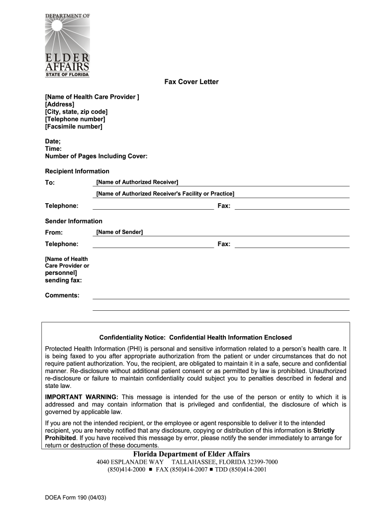 Oon Medical Records Cover Sheet  Form