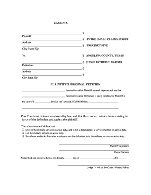 Angelina County Court Form