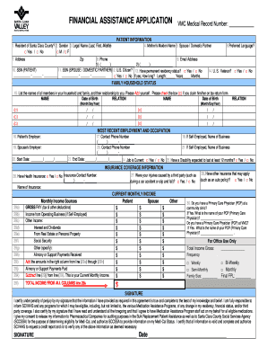 Medical Financial Assistance Application  Form