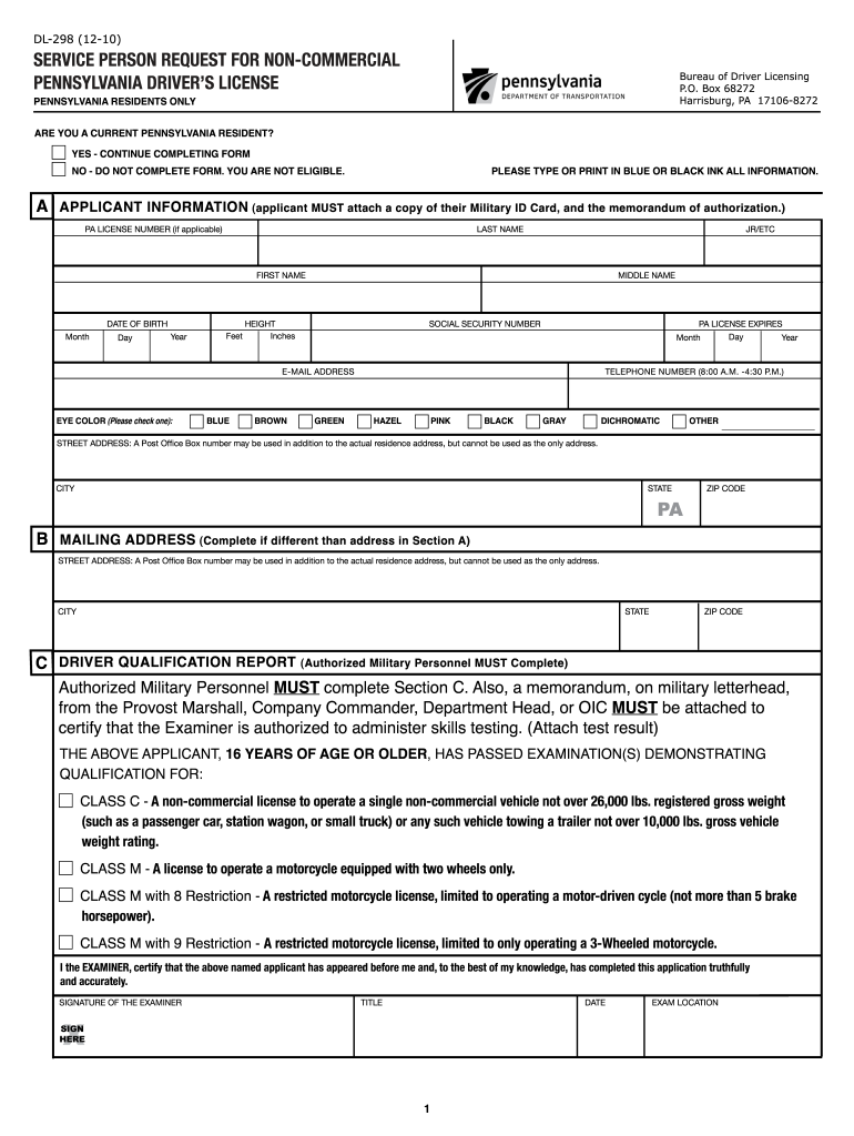 Dl 298  Form