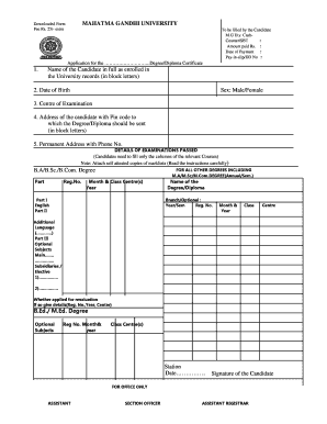 Mgkvp Degree  Form