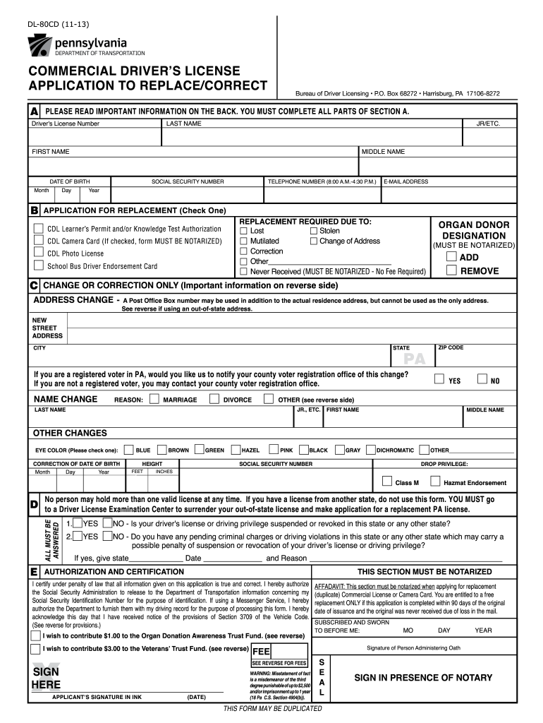  Form Dl 80 Cd 5 13 2019