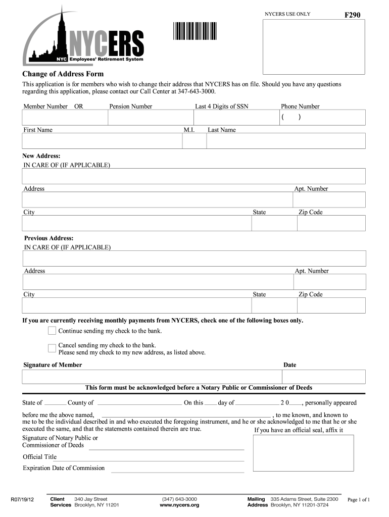 Get and Sign Address Nycers 2012-2022 Form