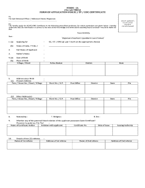 Obc Application  Form