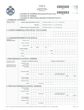  Qld Weapons Licence Change of Address 2009