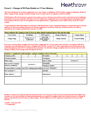 Heathrow ID Centre  Form