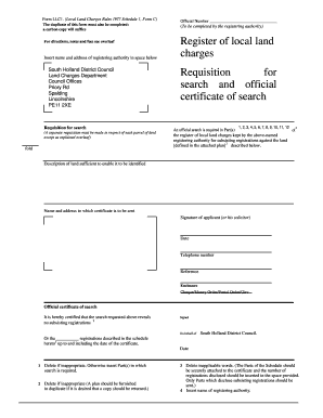 LLC1 and Con29 Forms PDF, 34KB South Holland District Council Sholland Gov