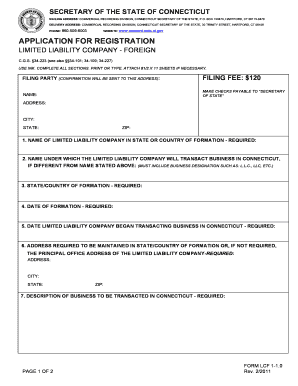 Ct Secretary of State  Form