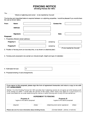 Fencing Notice PDF  Form