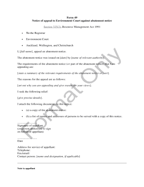 How to Write Abatement Notice  Form